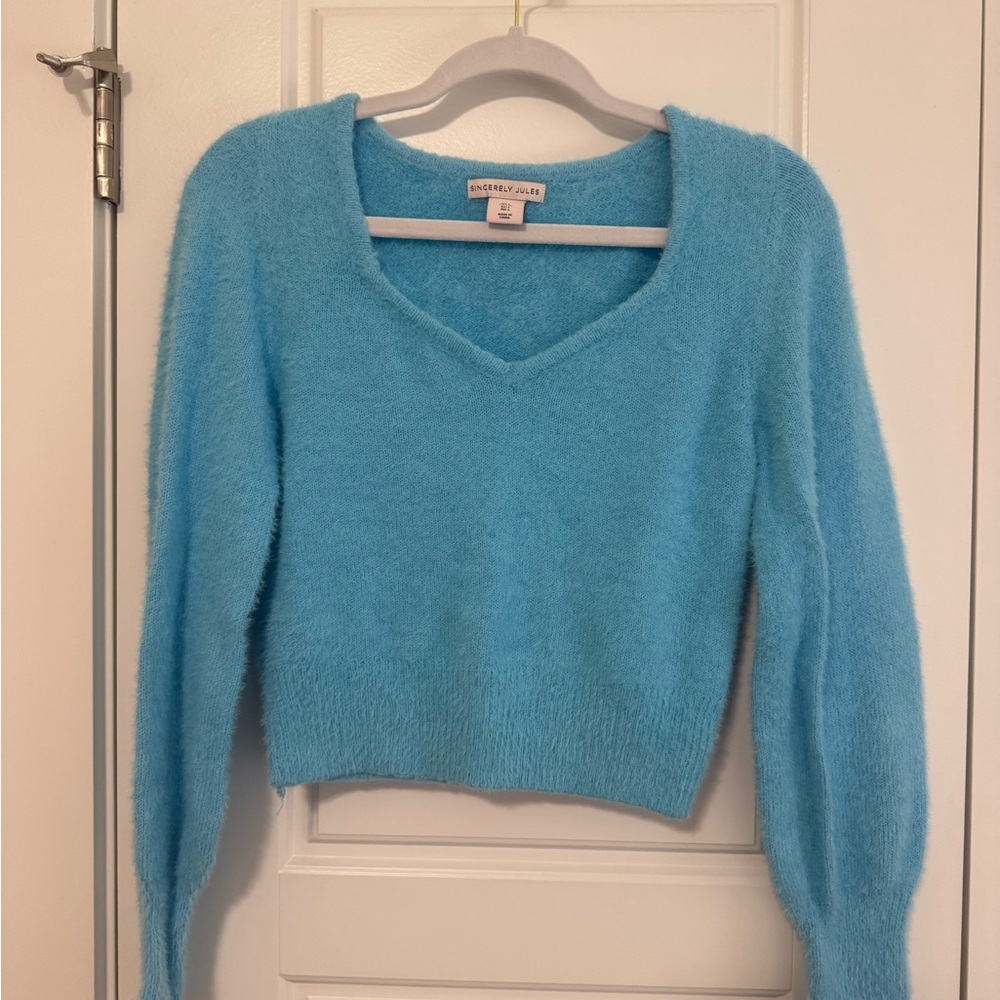 Sincerely Jules Sky Blue V-Neck Sweater